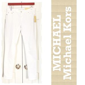 MICHAEL Kors white denim stretch skinny jeans 2